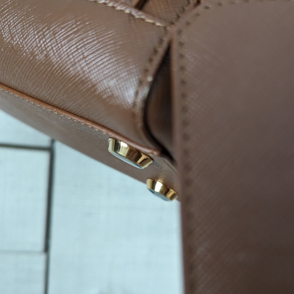 Senreve Mini Maestra Chestnut Tan Convertible Italian Leather Crossbody Backpack - Picture 8 of 14
